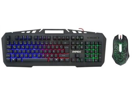 Everest KMX-99 Rainbow LED Aydınlatmalı Q Gaming Klavye & USB Mouse Set – Siyah